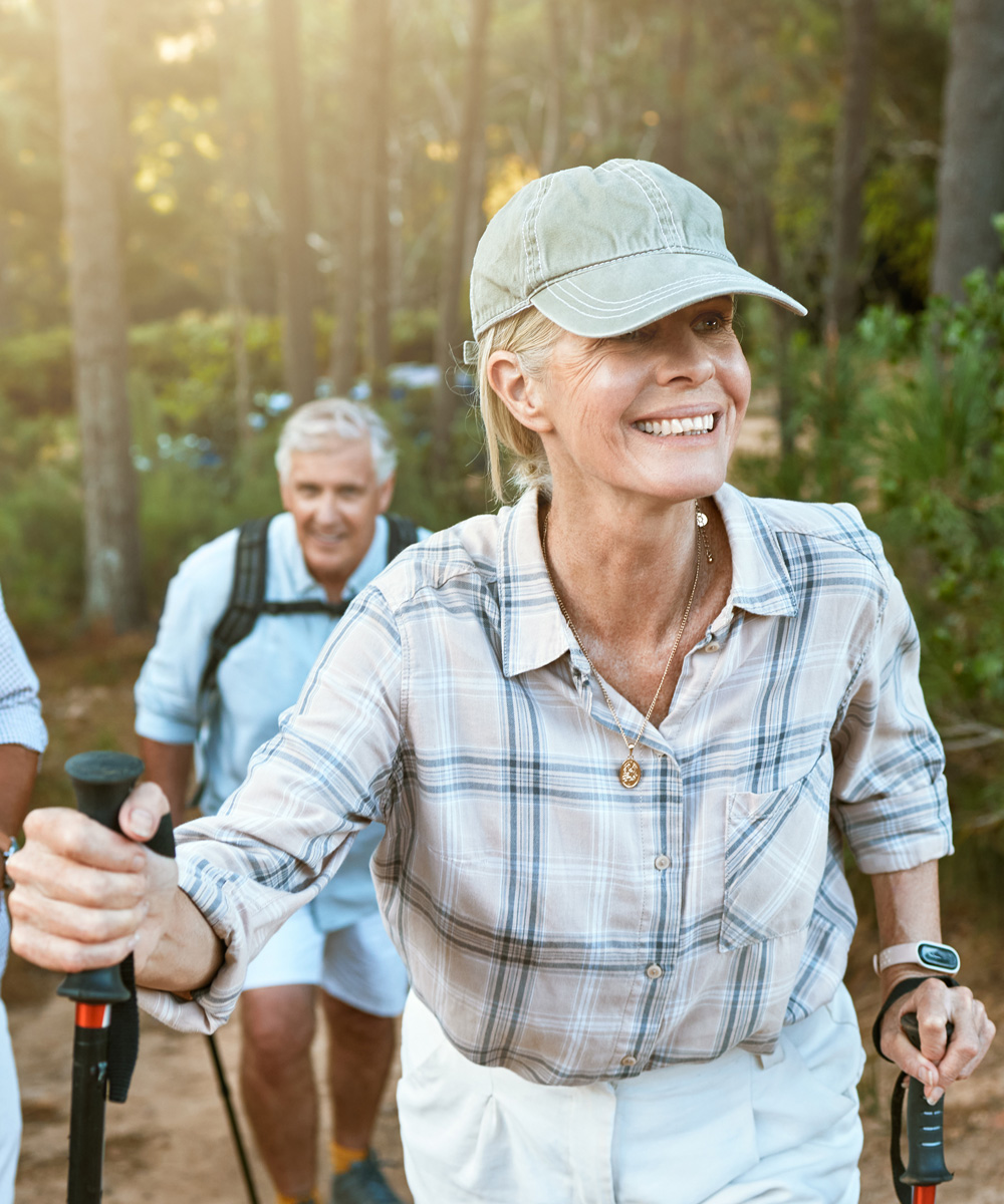 senior couple hiking