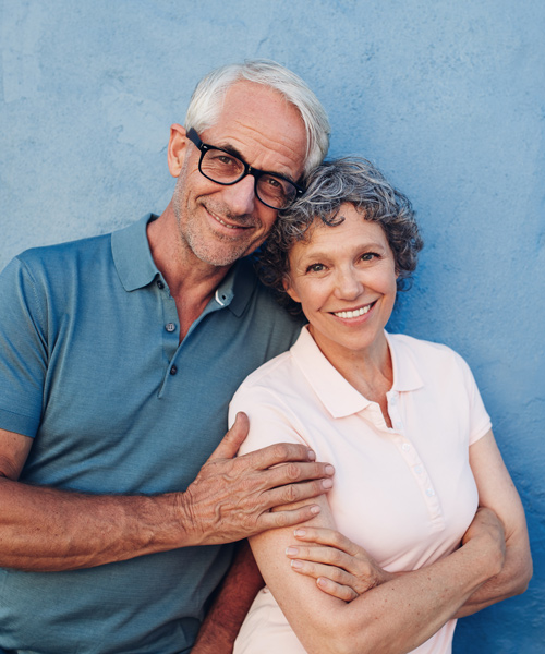 mature couple smiling together